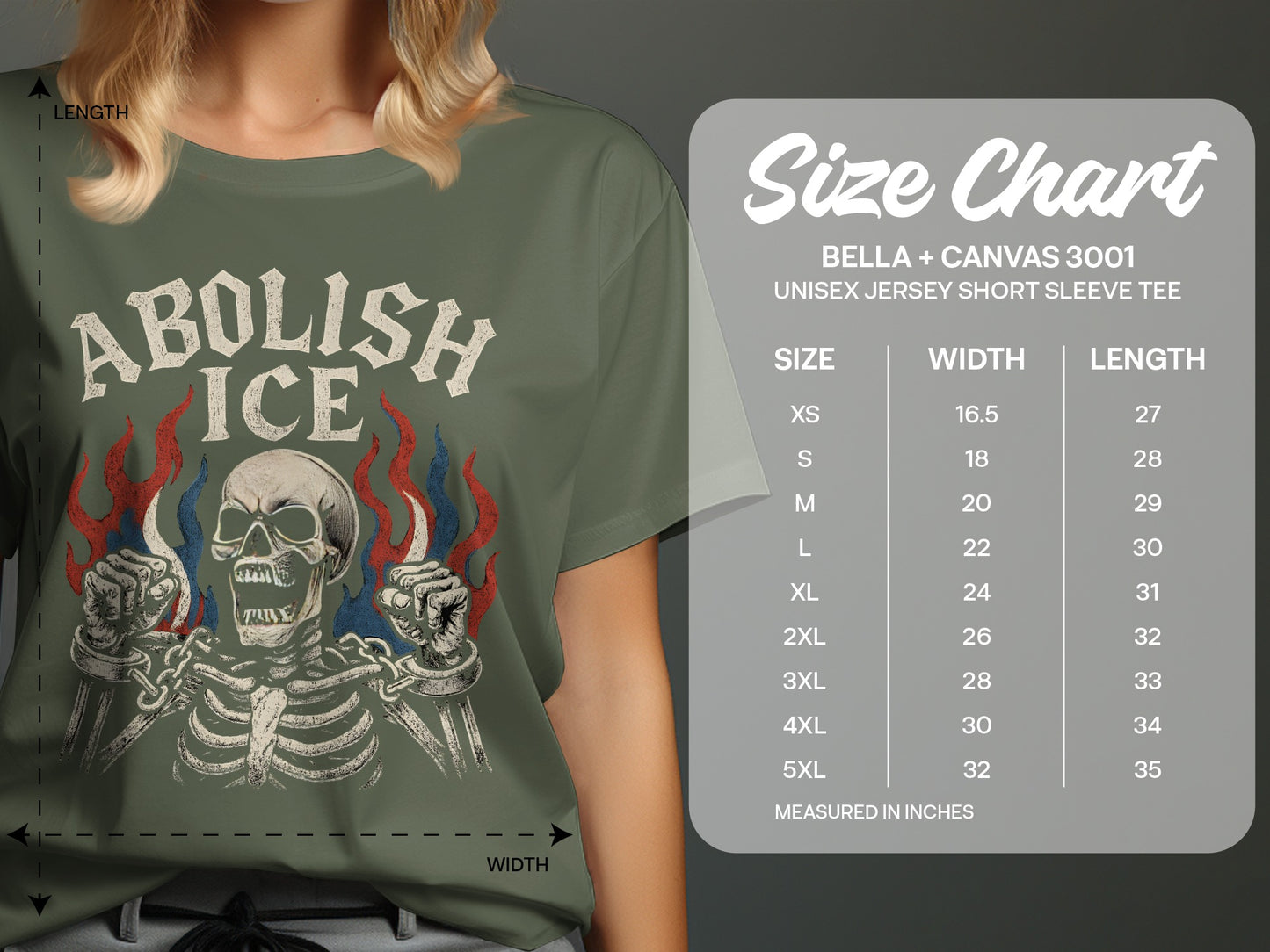 Abolish ICE Skull Design Jersey Short Sleeve Tee product