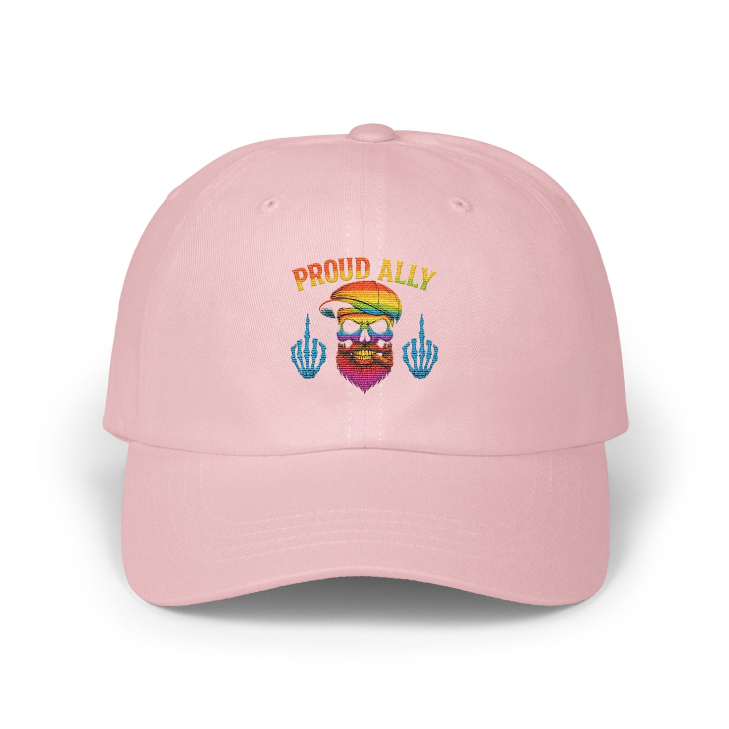 Proud Ally Skull and Rainbow Pink Cap product