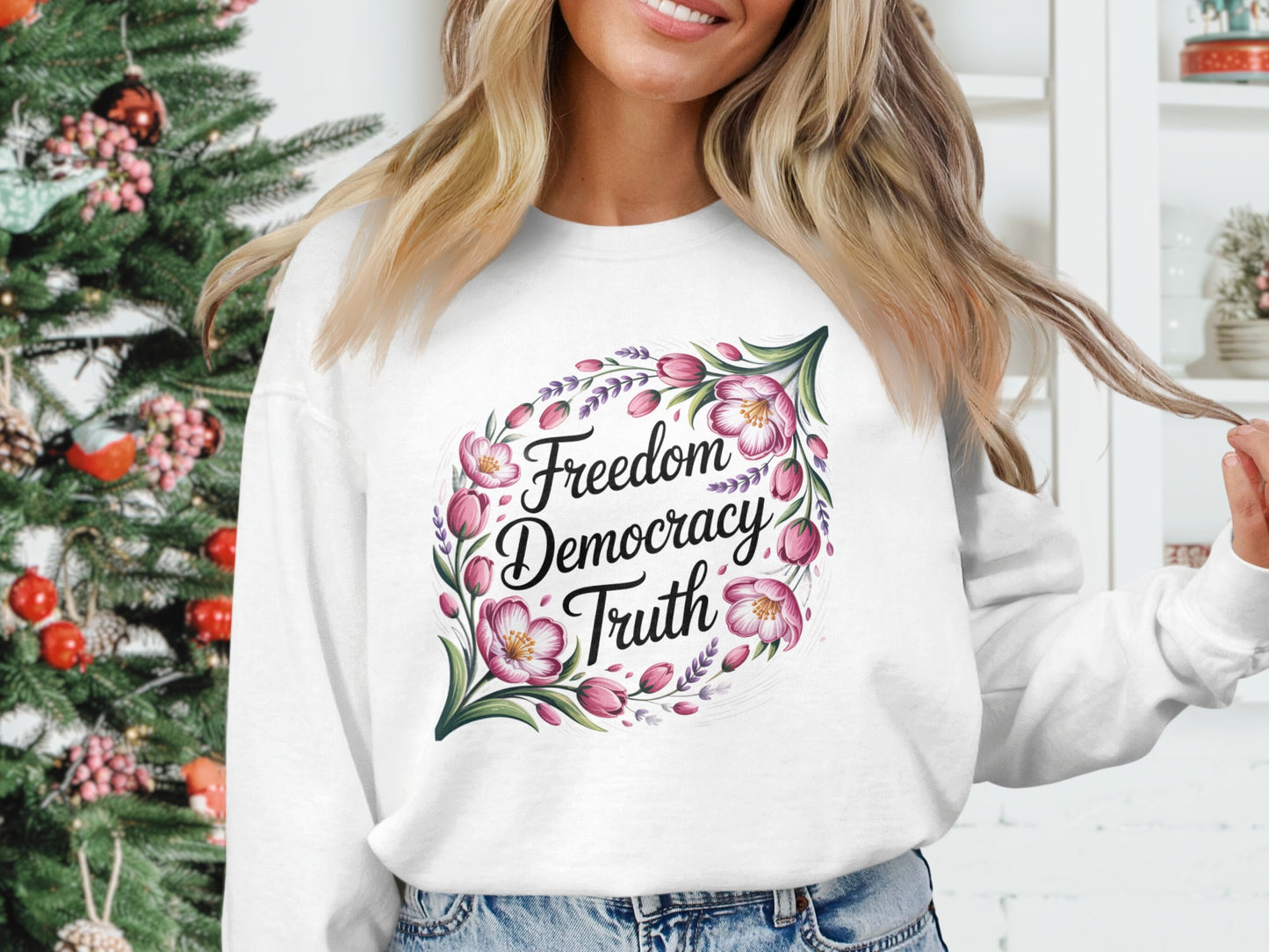 Freedom Democracy Truth Printed Sweatshirt product
