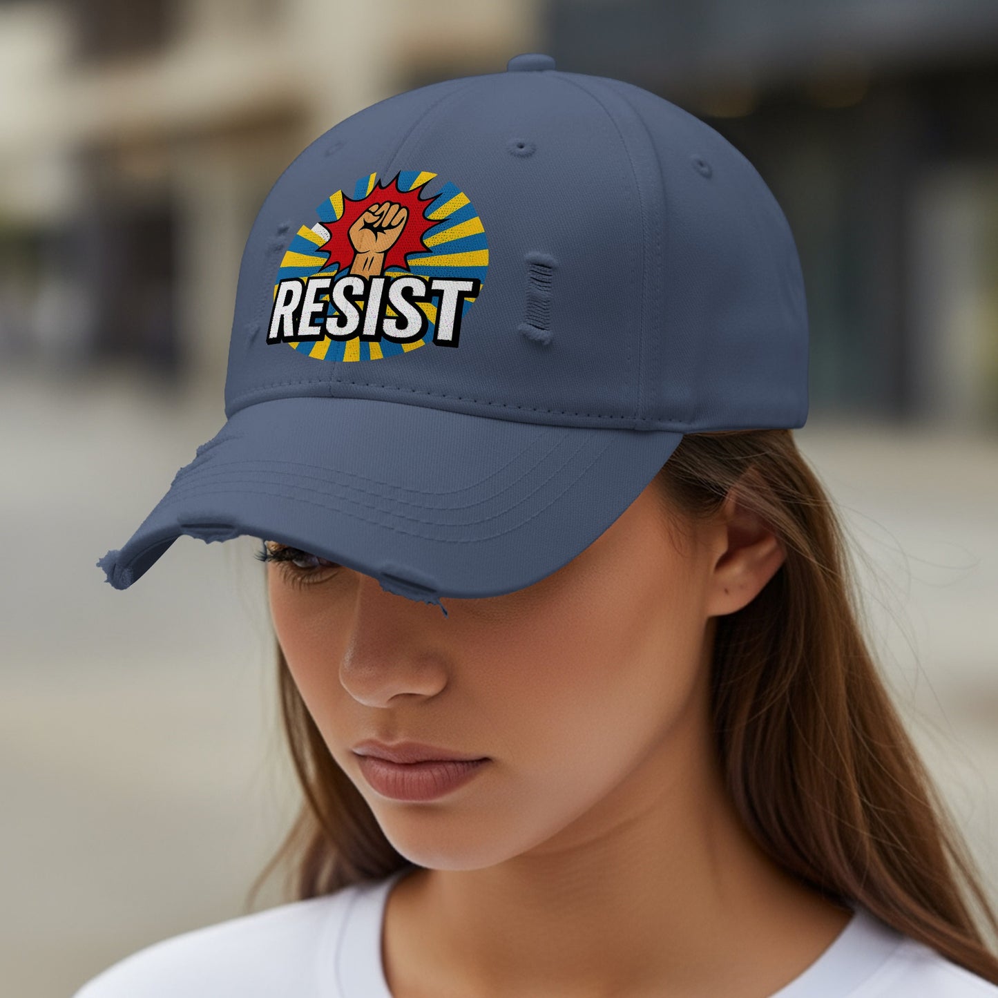 Resist Fist Distressed Look Adjustable Cap product