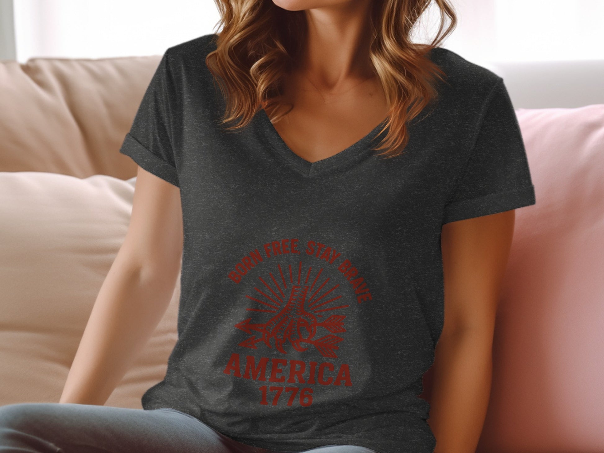 Born Free Stay Brave America 1776 Graphic Tee product