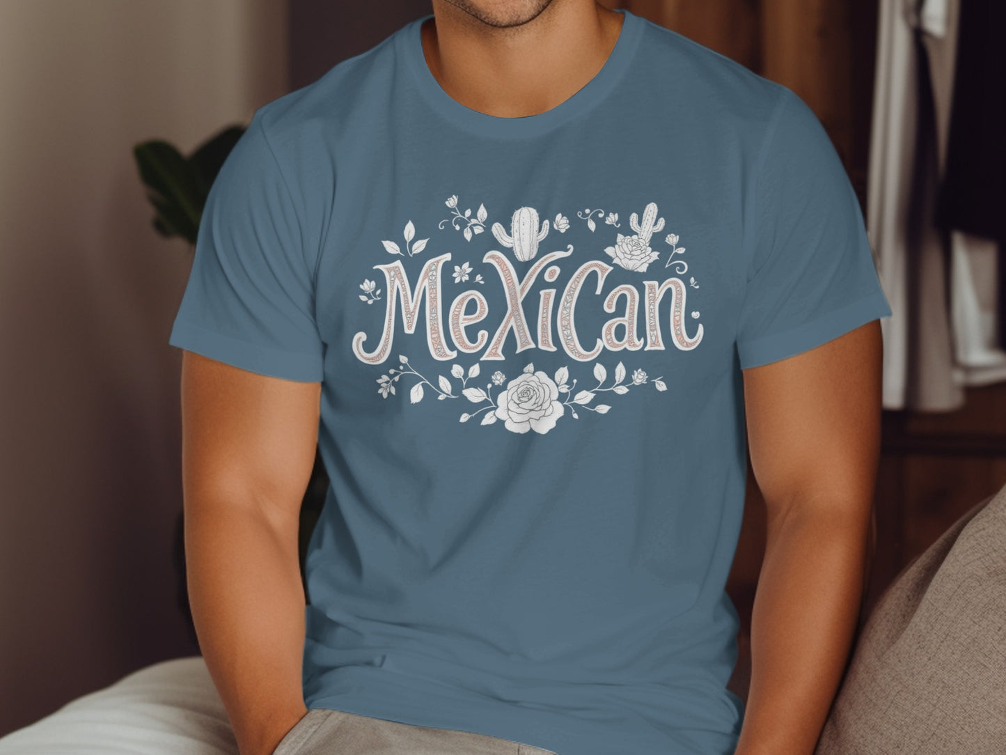 Mexican Floral Cactus Design Graphic T-Shirt product
