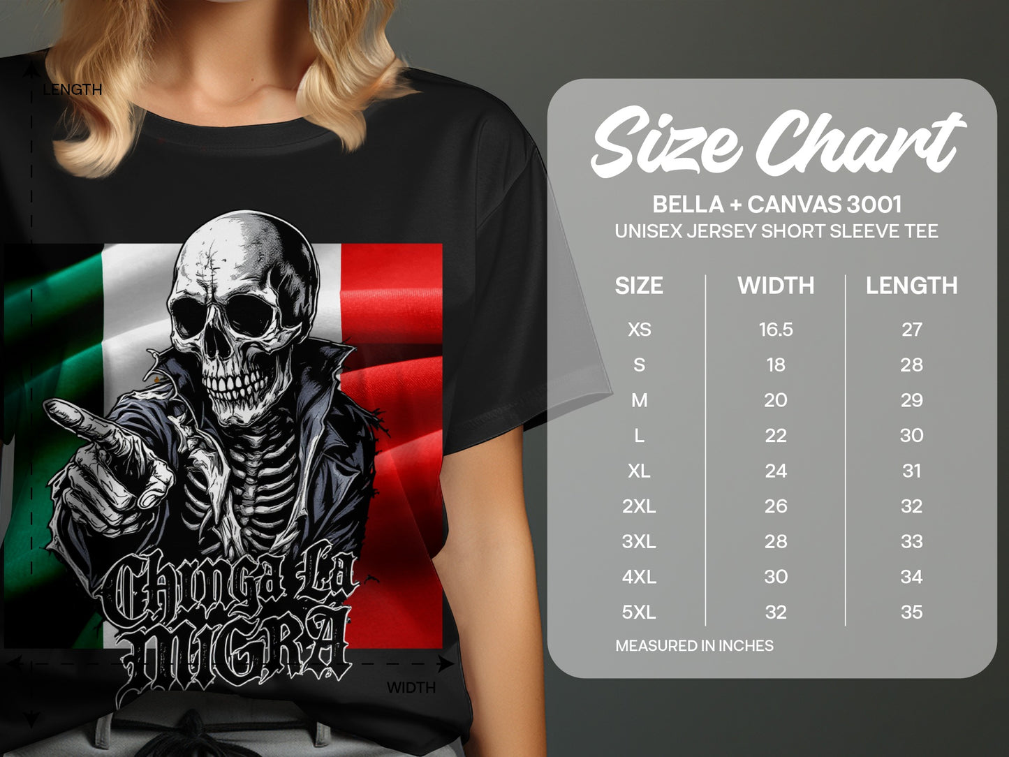 Chinga La Migra Skull Skeleton Unisex Shirt product type