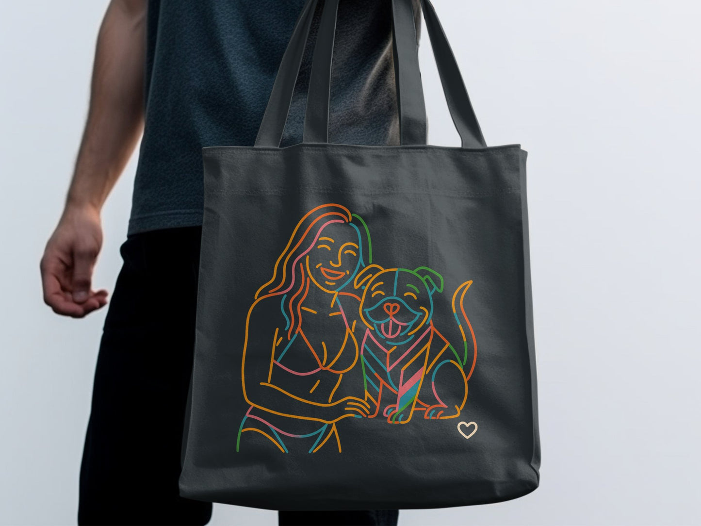 Colorful Outline Design Tote Bag product type