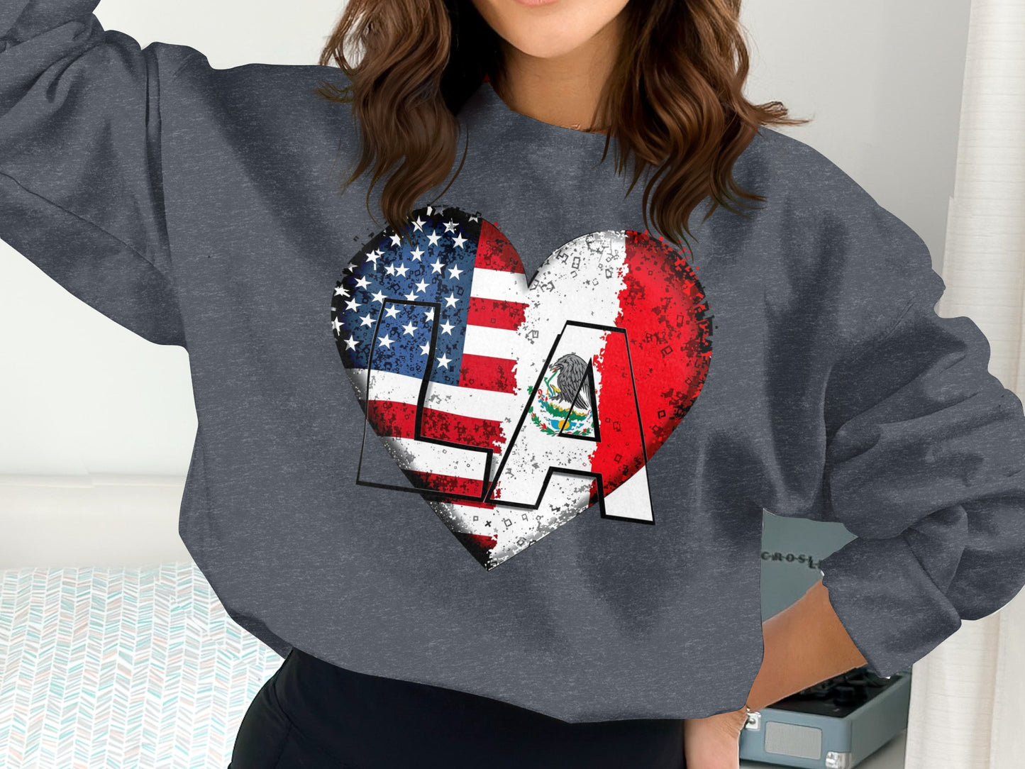 LA Graphic Heart Flag Unisex Sweatshirt product type