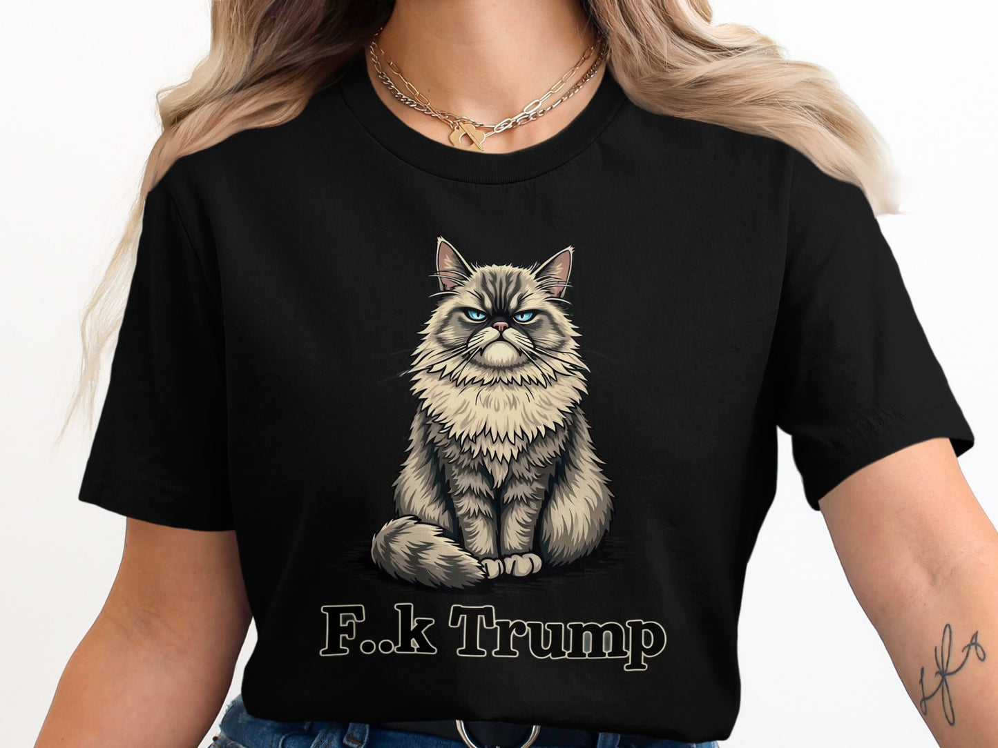 F.k Trump Cat Graphic T-shirt fun creative statement product