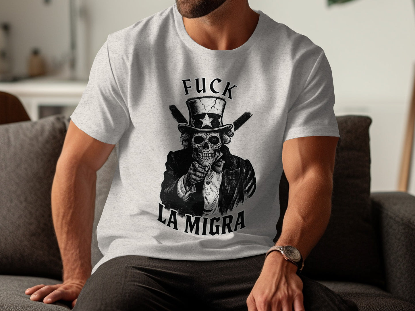 La Migra Skeleton Graphic Casual T-shirt product