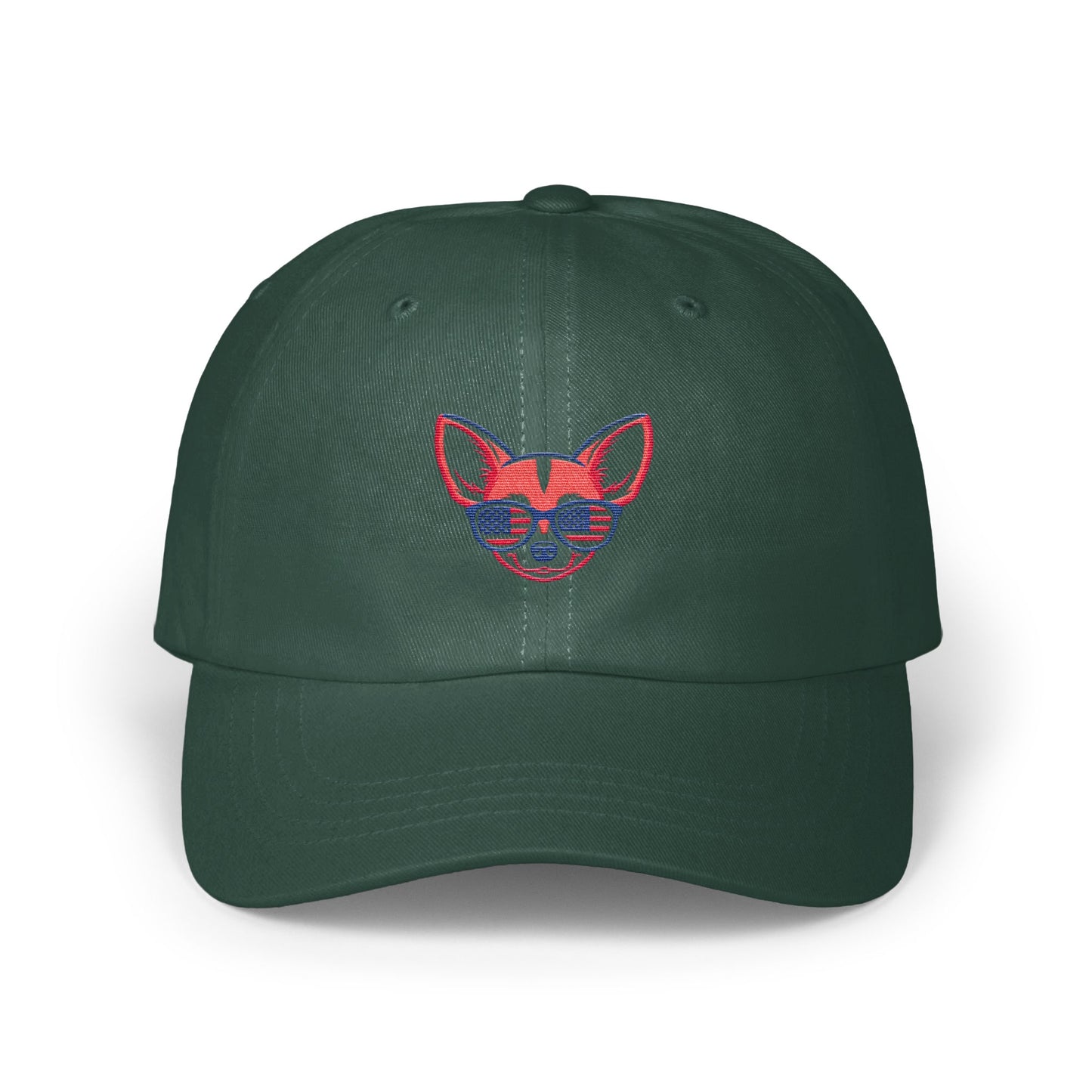 Stylish Animal Face Embroidered Green Cap Hat product type