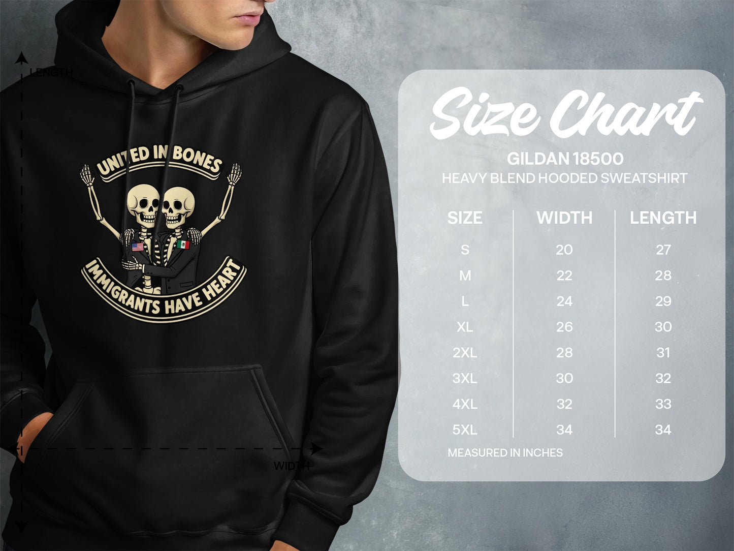United In Bones Immigrants Have Heart Hoodie product