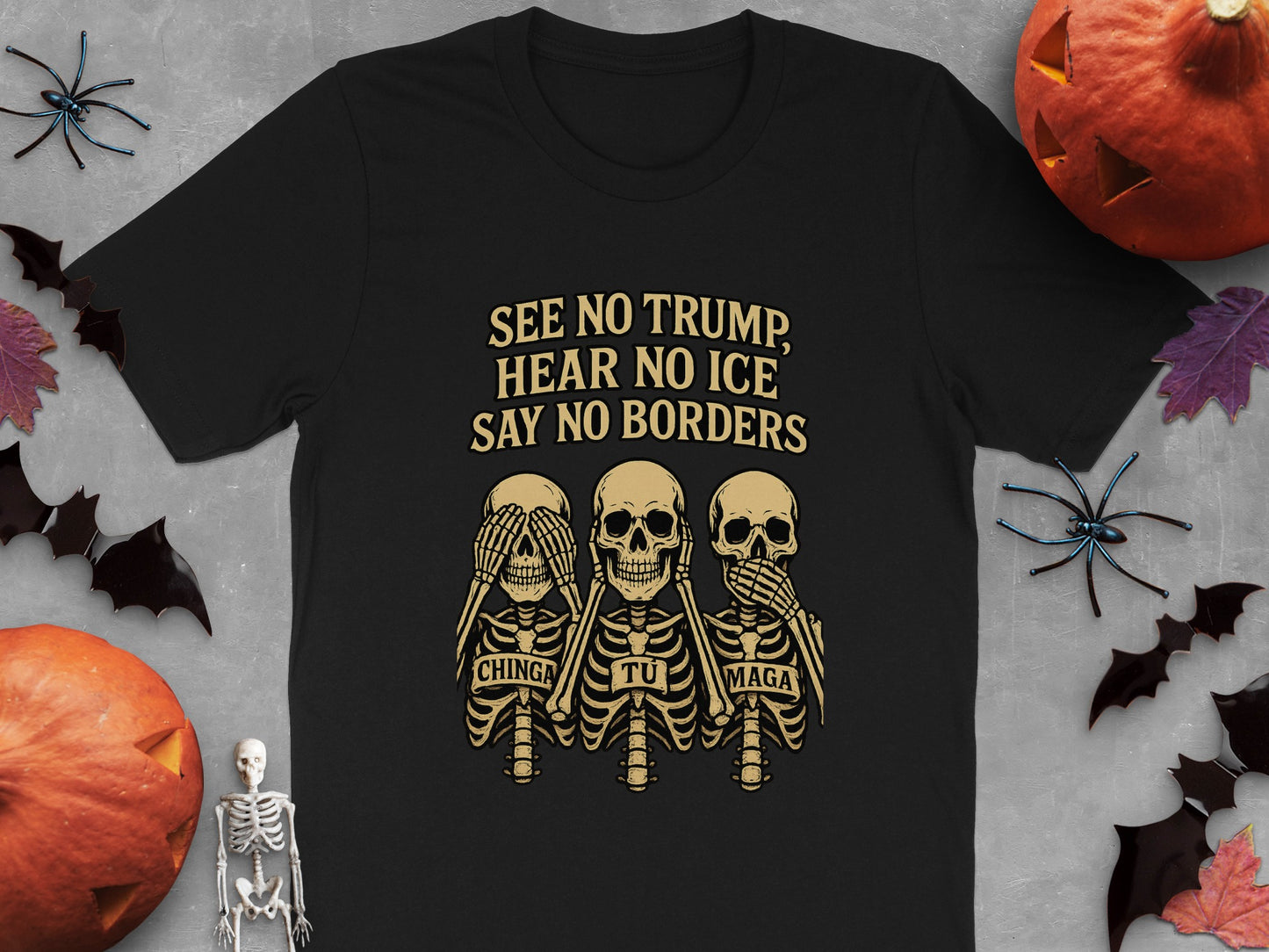 No Trump No ICE No Borders Halloween Shirt product