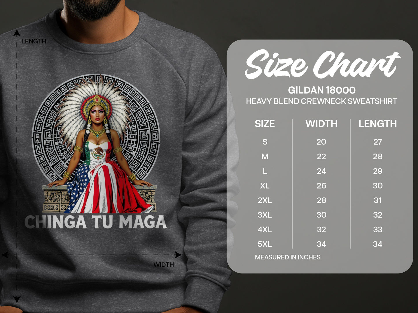 Chinga Tu Maga Patriotic Gildan 18000 Sweatshirt