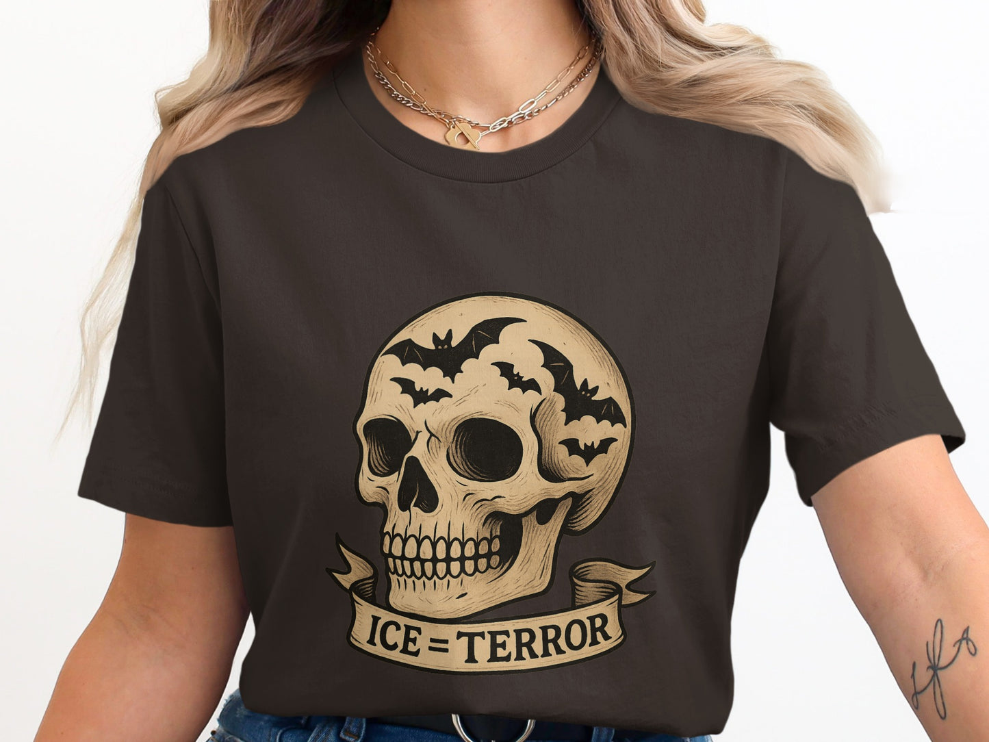 Ice Equals Terror Skull Bats Graphic T-Shirt product type