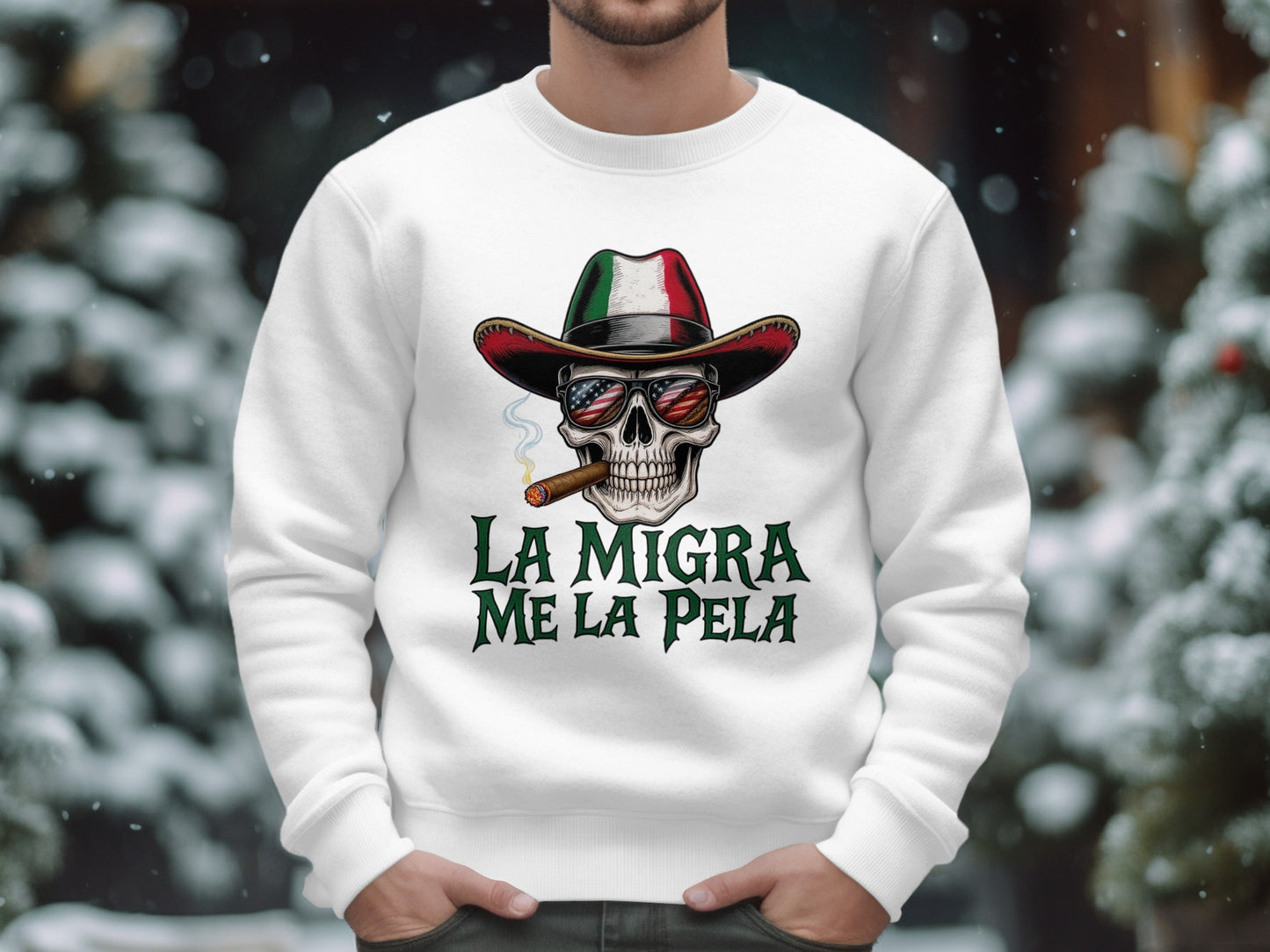 La Migra Me La Pela Skull Cowboy Sweatshirt product type