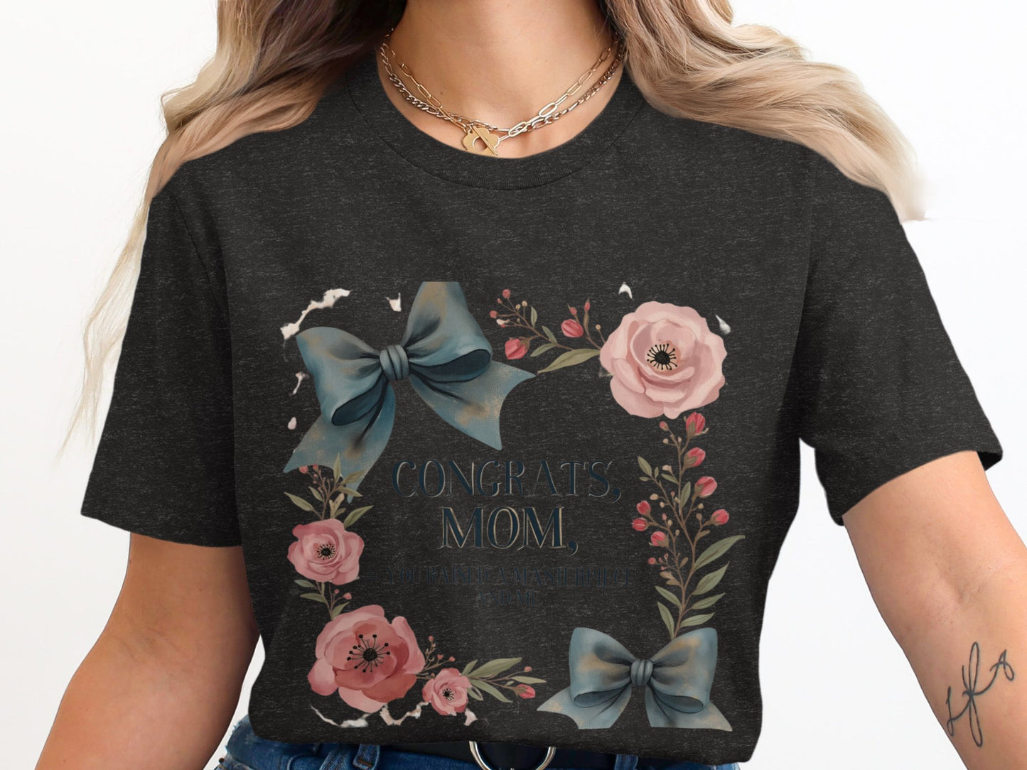 Congrats Mom Floral Design T-shirt product