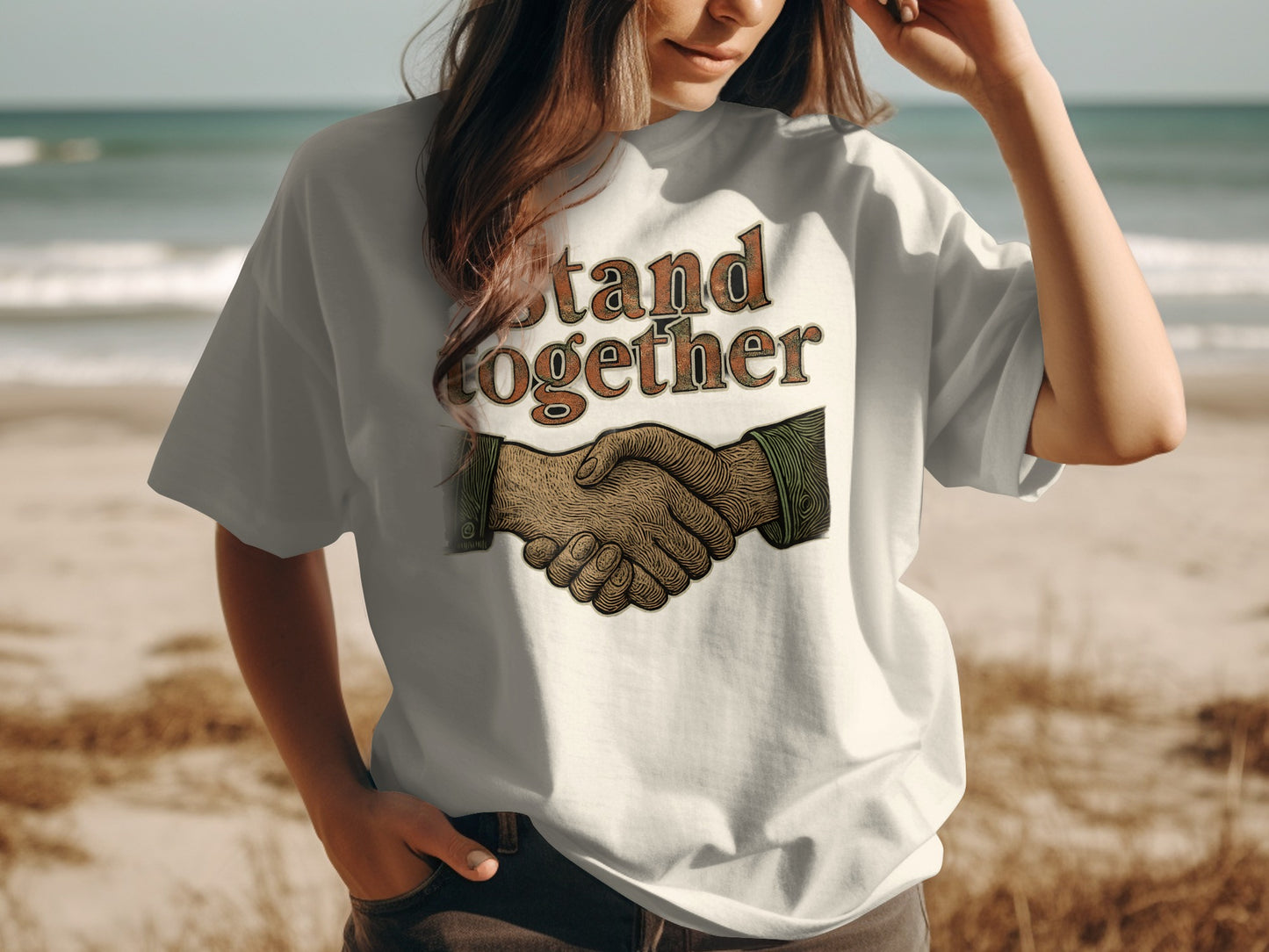 Stand Together Handshake Graphic T-Shirt product