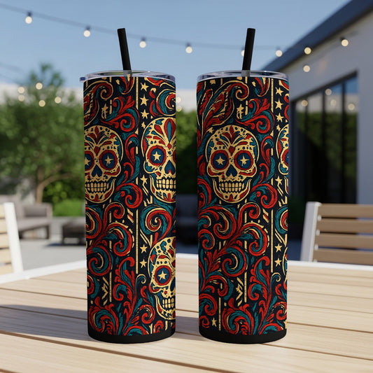 Vibrant Sugar Skull Design Tall Tumbler product