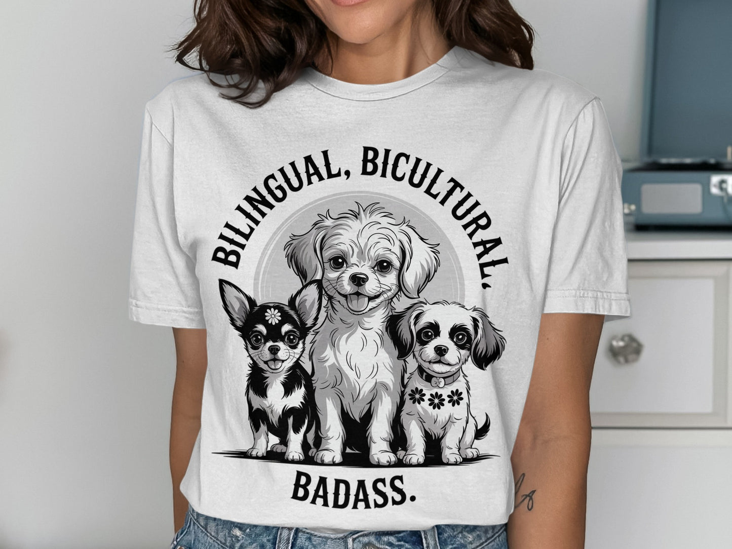 Bilingual Bicultural Badass Graphic Print Tee product
