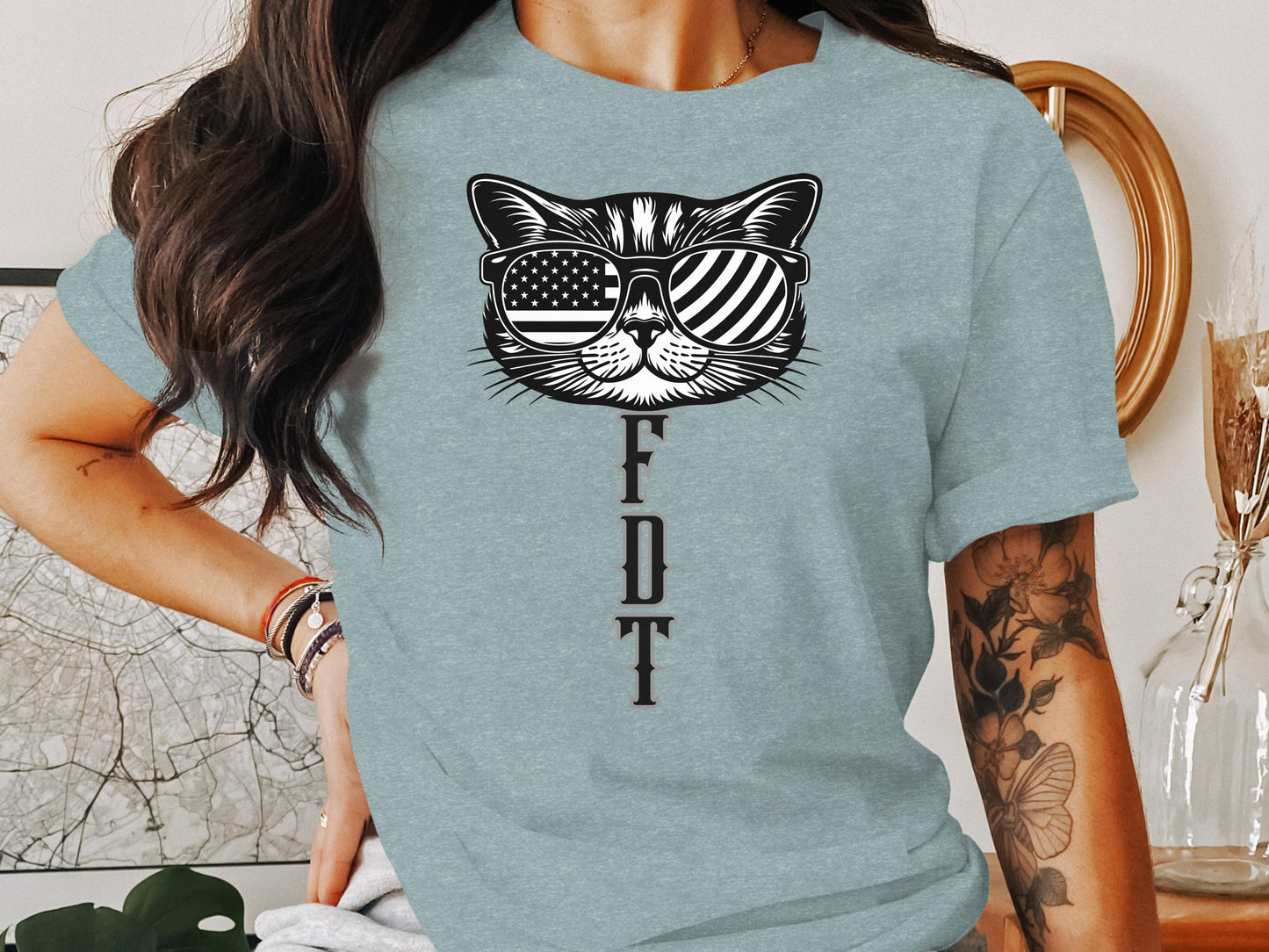 Cool Cat Graphic Tee with Stylish Sunglasses product type