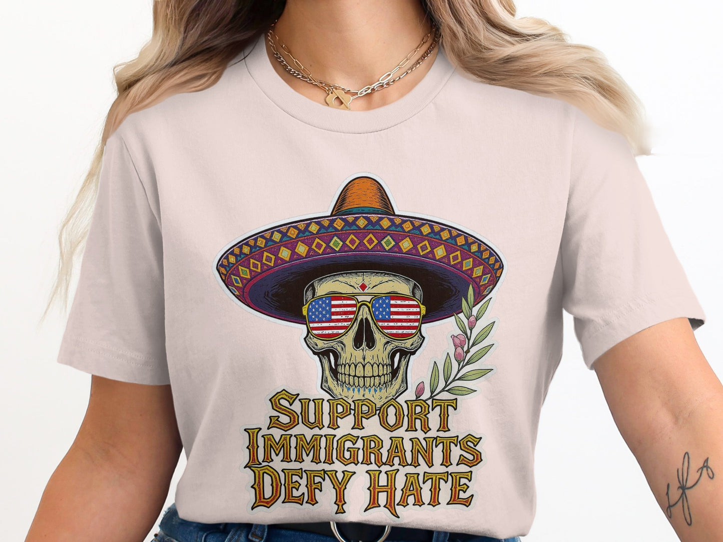 Support Immigrants Defy Hate Graphic T-shirt product