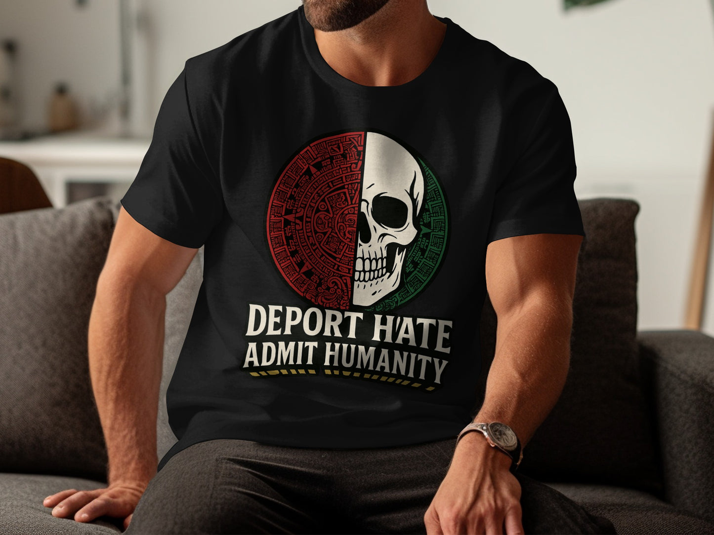 Deport Hate Admit Humanity Skull Graphic T-shirt product
