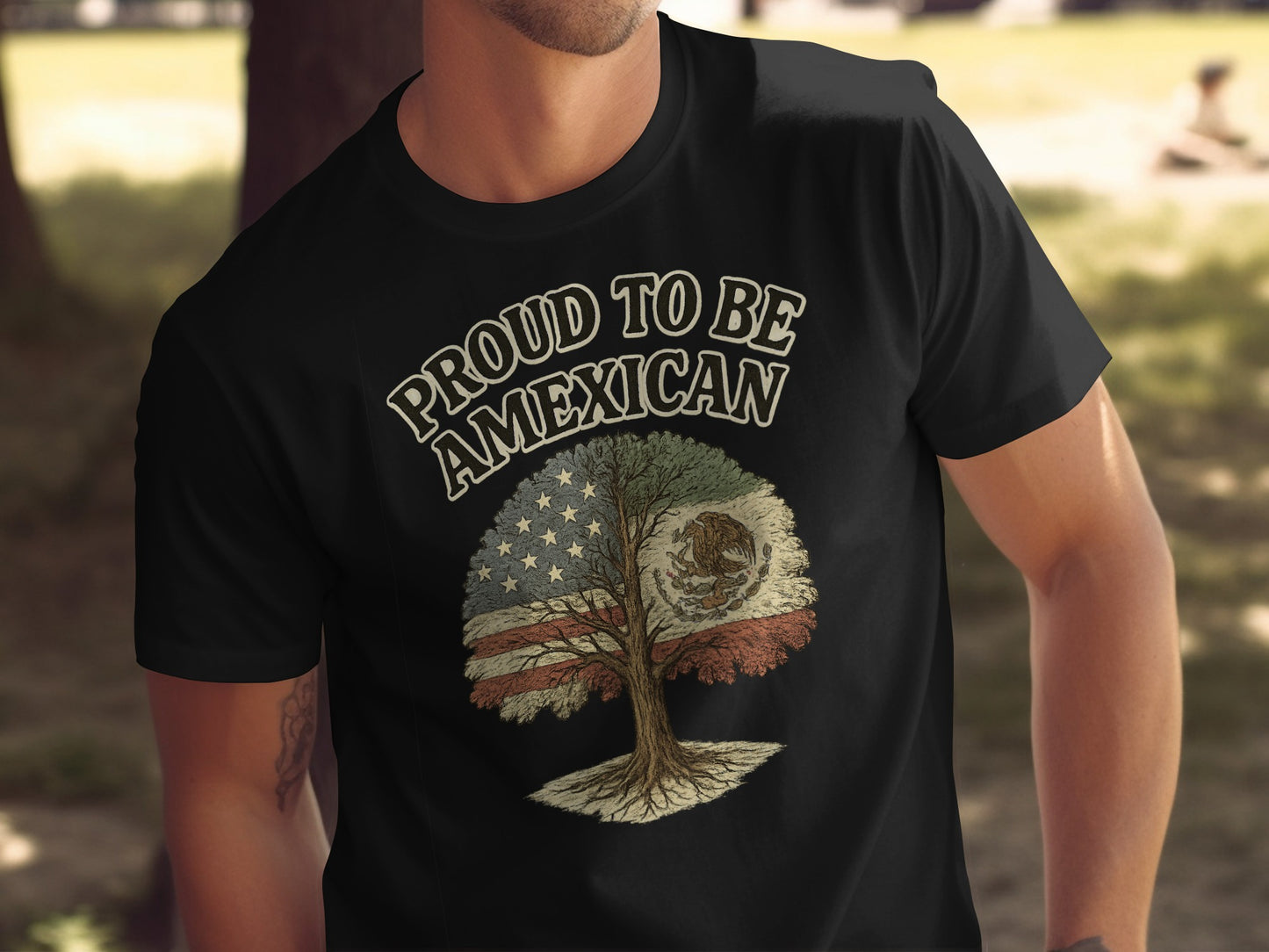 Proud To Be Amexican Tree Graphic Tee product