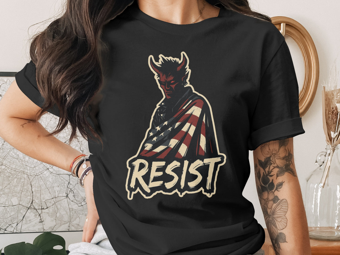 Devil Resist Graphic T-Shirt Casual Unisex Fashion product type