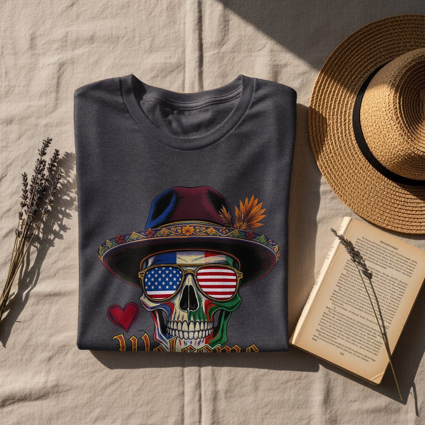 Patriotic Skull Graphic Tee Unique Fashion Shirt product
