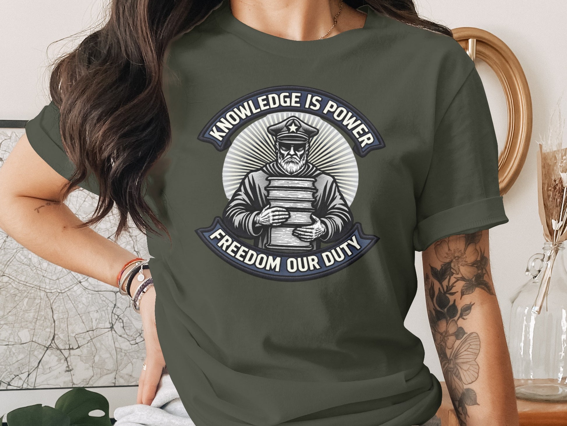 Knowledge Is Power Freedom Our Duty Graphic Tee