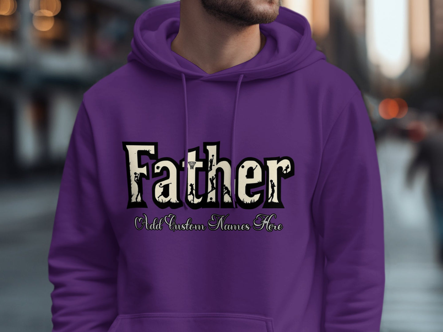 Custom Purple Father Hoodie for Personalized Product