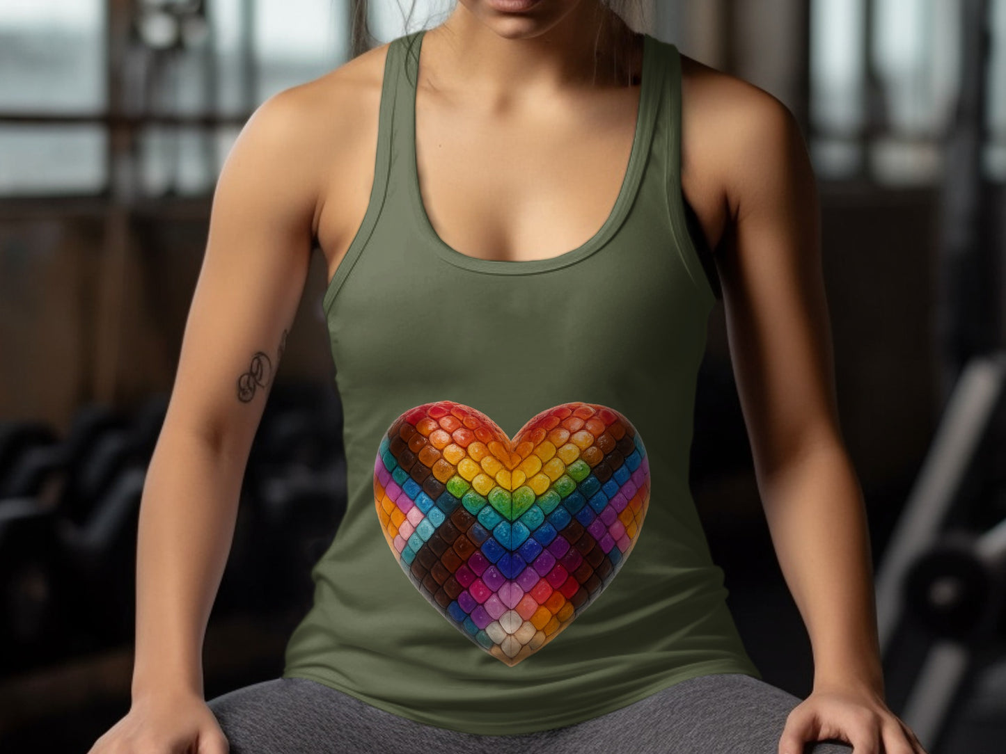 Colorful Heart Design Workout Gym Tank Top product type