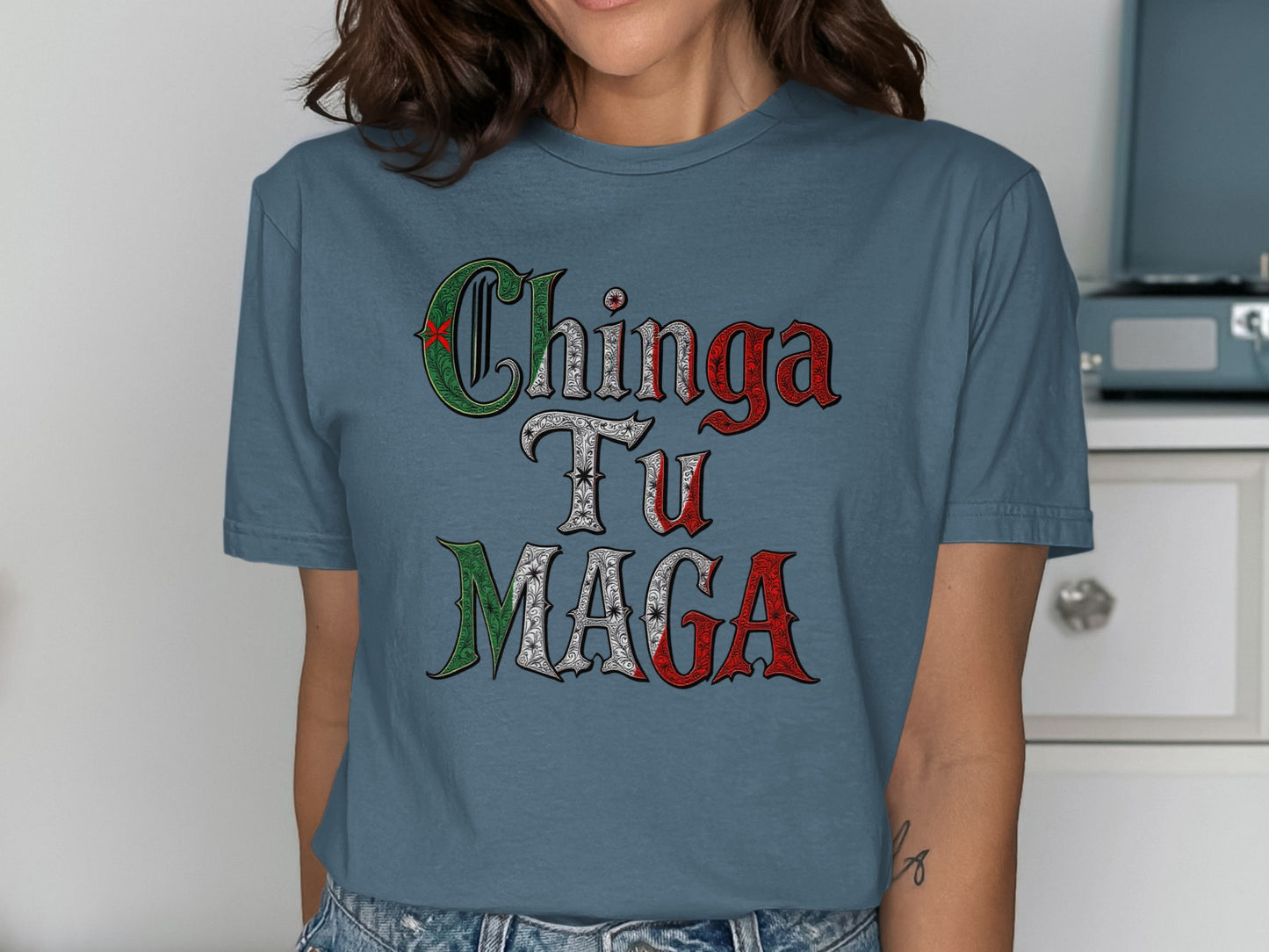 Chinga Tu MAGA Graphic Statement Shirt product