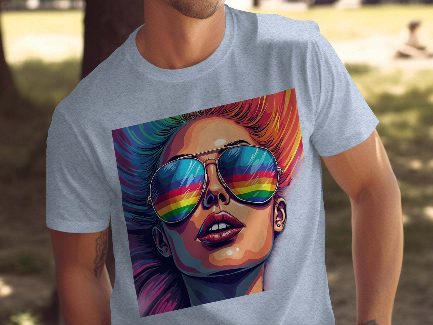 Vibrant Rainbow Sunglasses Graphic Artwork T-shirt product
