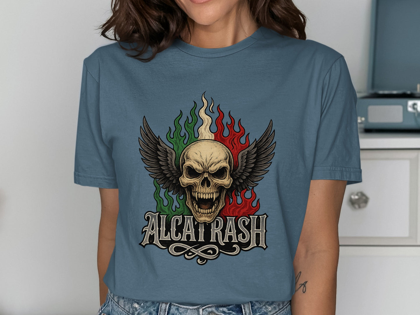 Alcatrash Skull with Wings Graphic Tee product