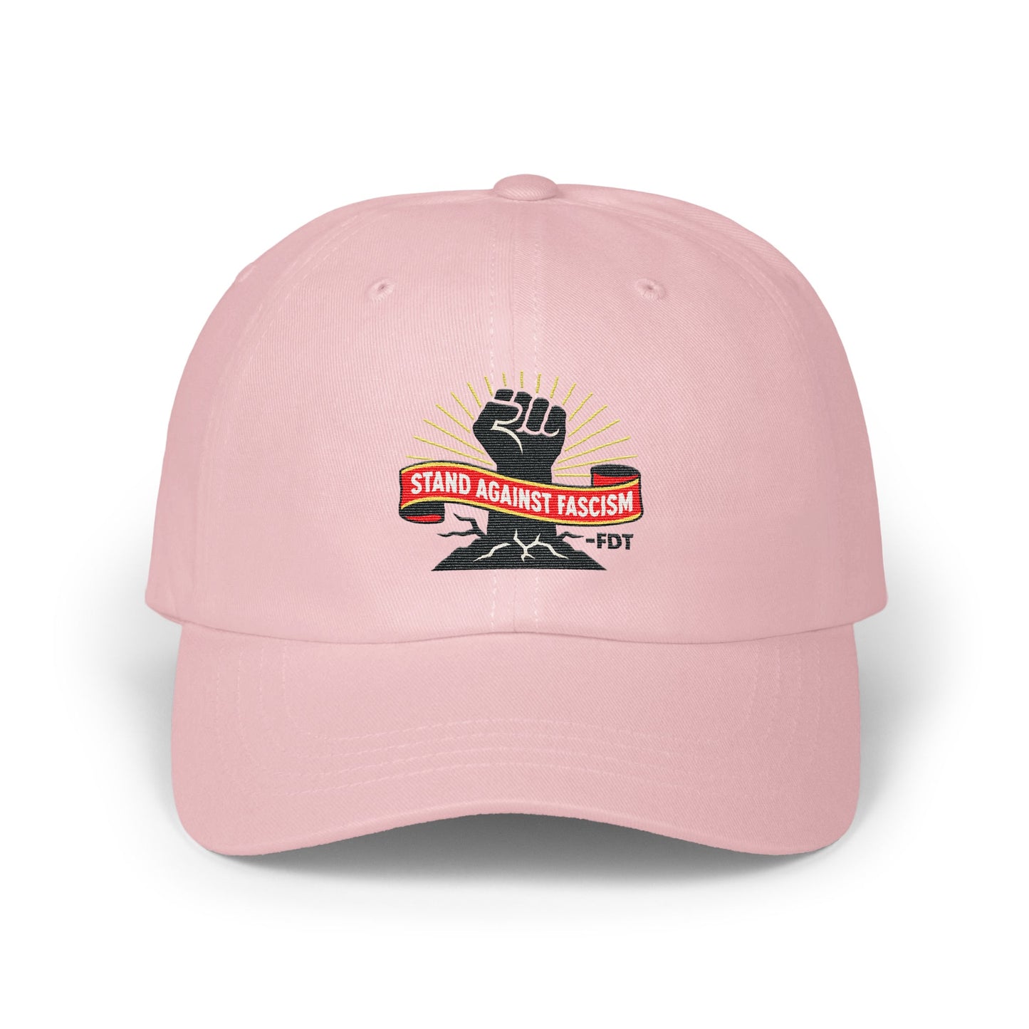 Stand Against Fascism Pink Embroidered Hat product