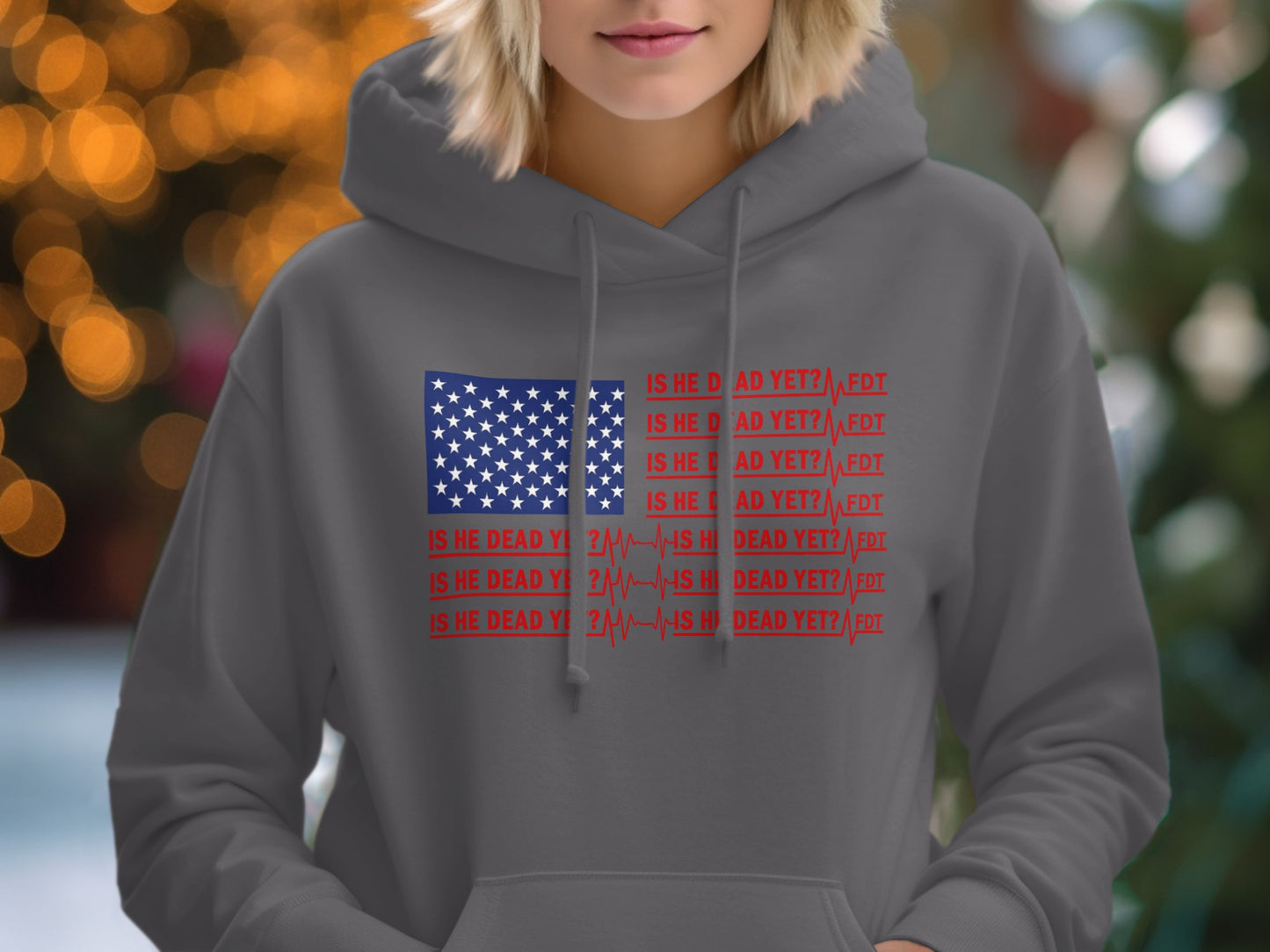 American Flag Design Is He Dead Yet Hoodie product type