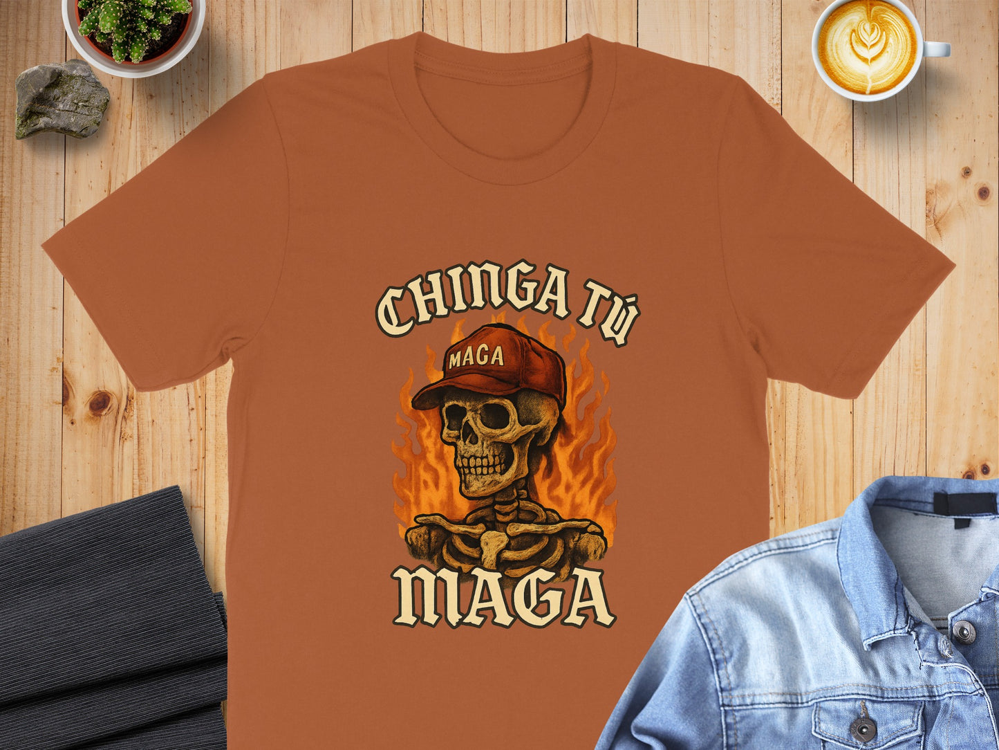 Chinga Tu Maga Skeleton Graphic Design T-shirt product