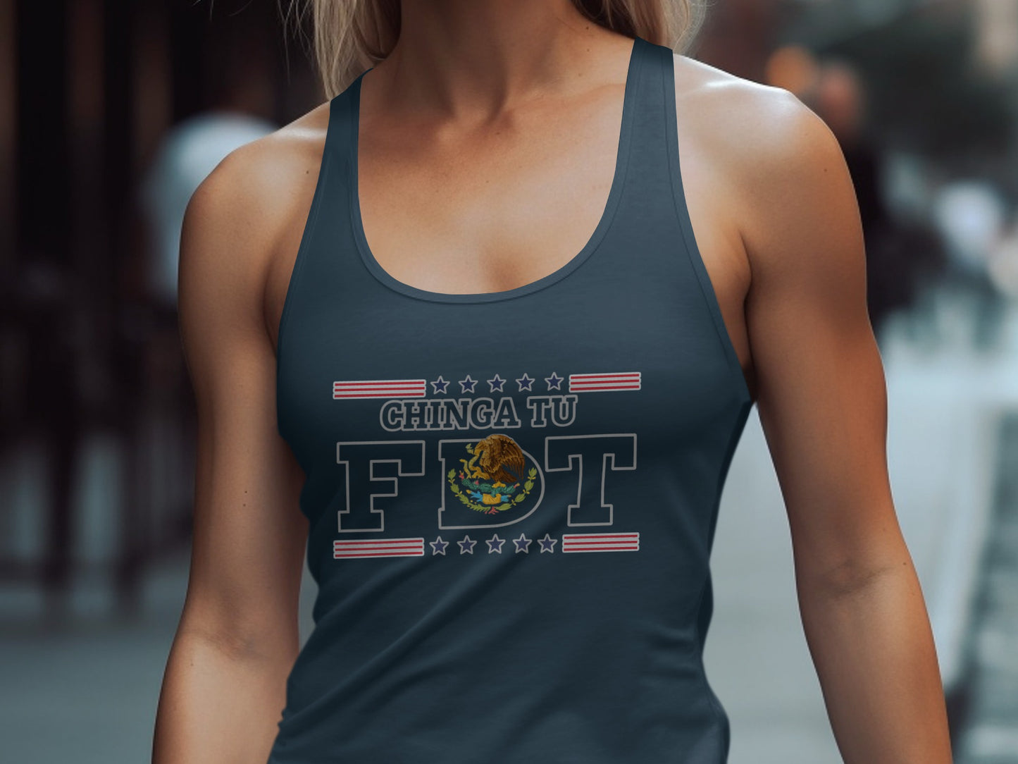 Chinga Tu FOT Slogan and Flag Women's Tank Top product type