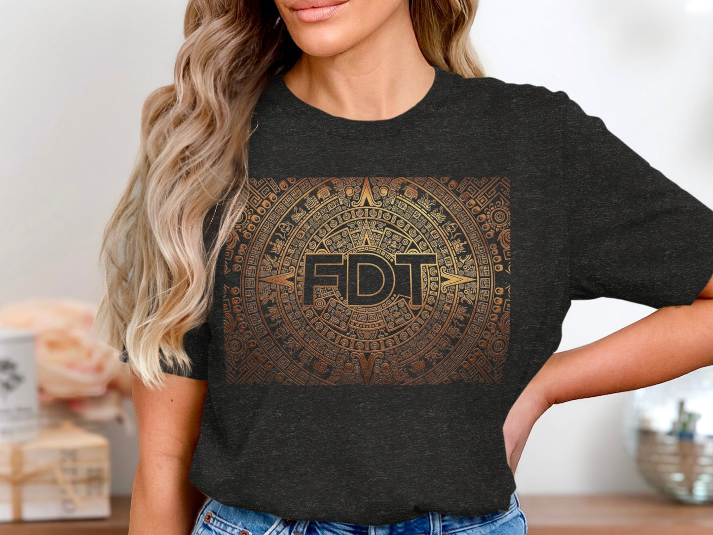 Unique FDT Intricate Design Aztec Inspired T-shirt Product