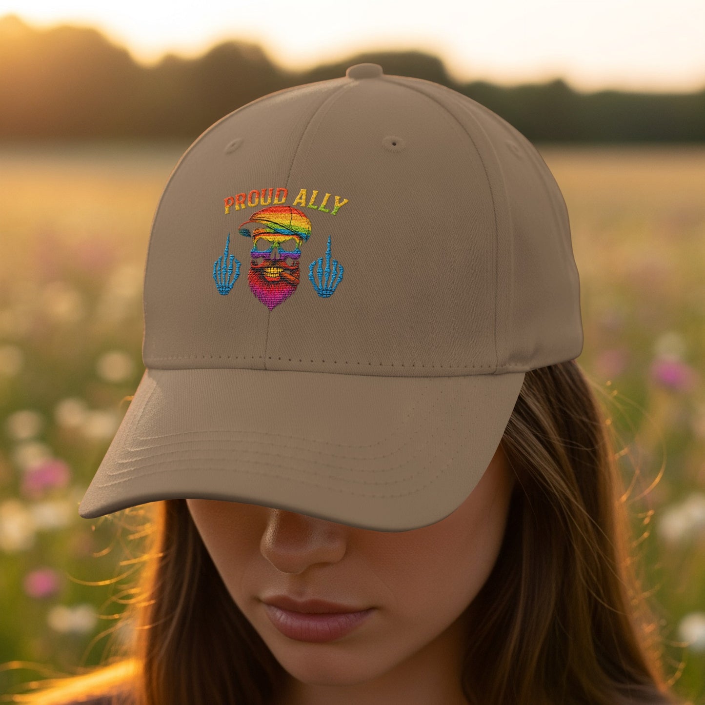 Colorful Proud Ally Embroidered Hat Cap Headwear product type