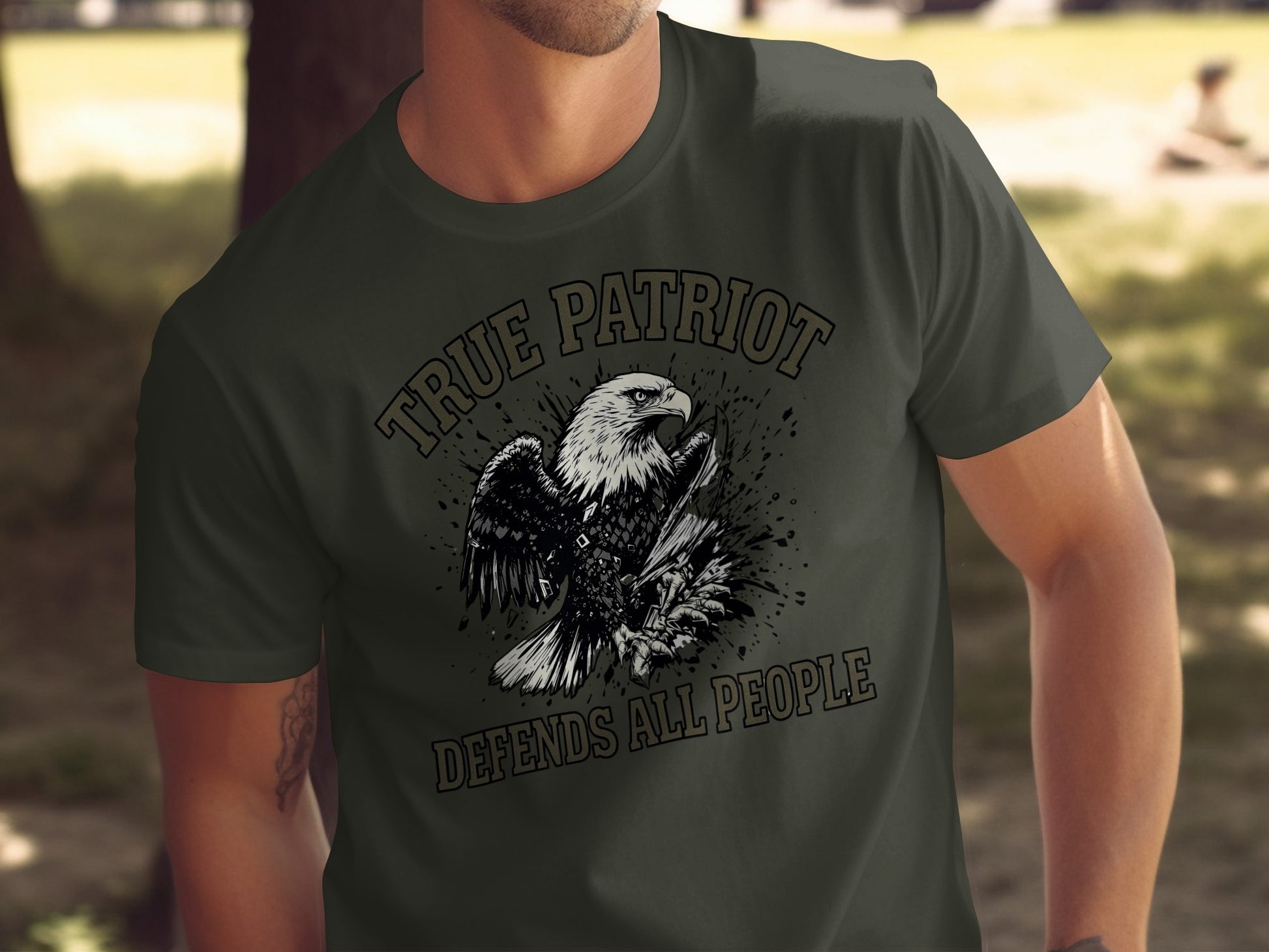 True Patriot Defends All People Graphic T-Shirt