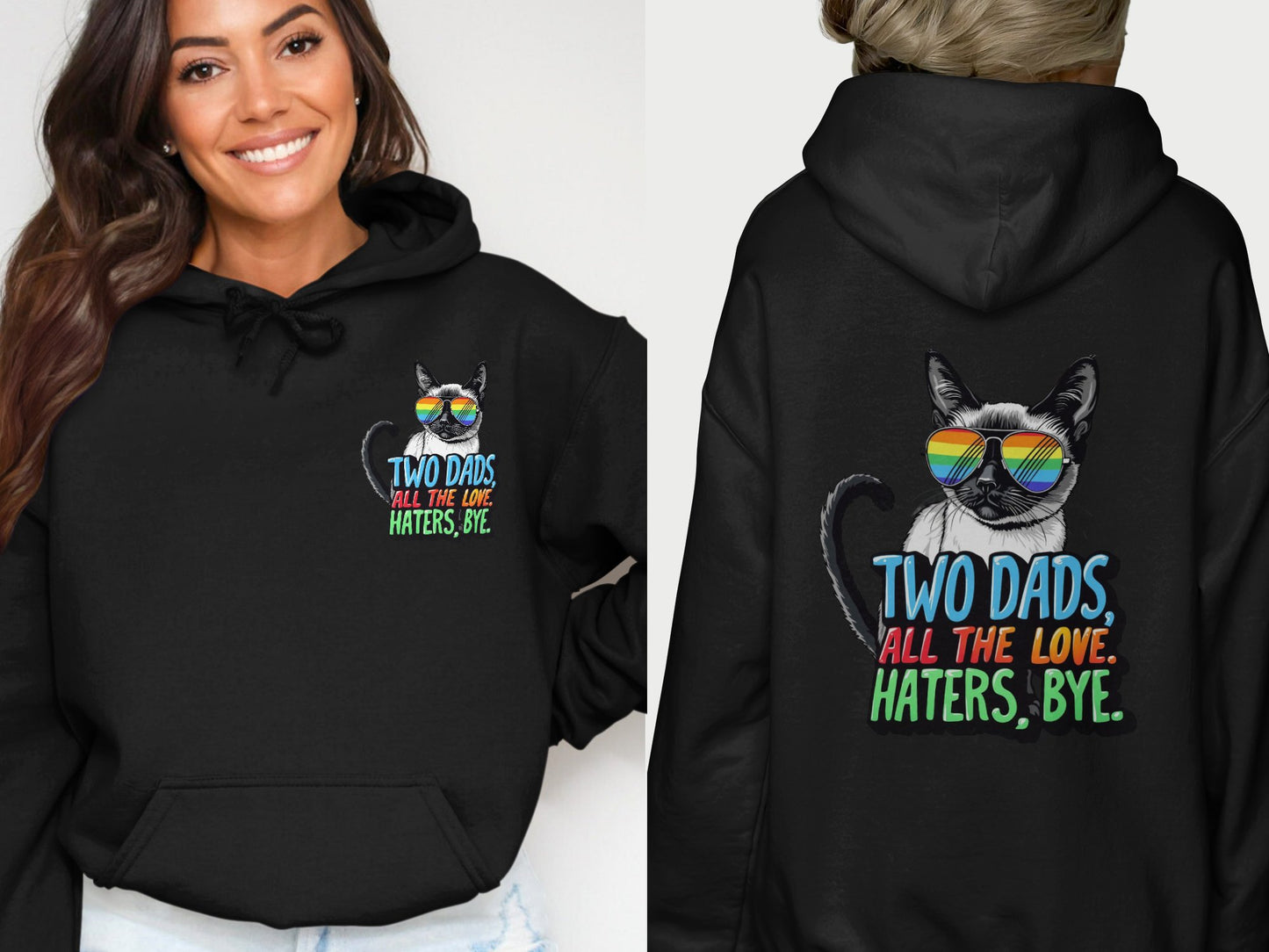 Two Dads All The Love Haters Bye Hoodie product