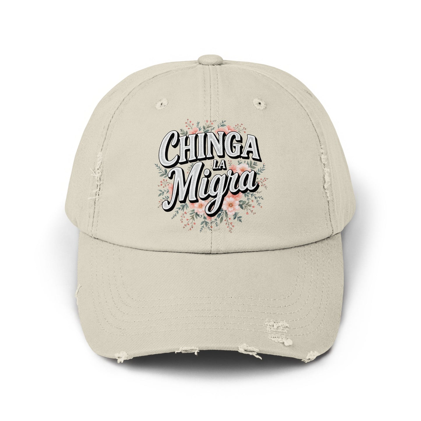 'Chinga La Migra Stylish Distressed Baseball Cap product'