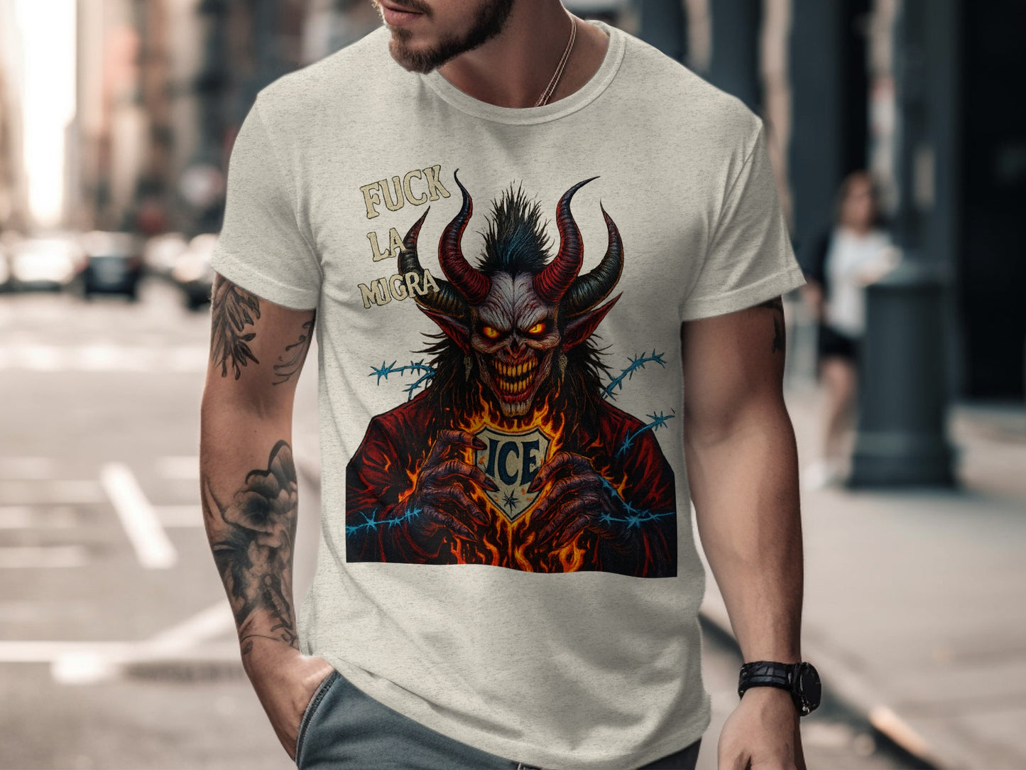 Demon Graphic T-Shirt with Ice Logo Grunge Style product type
