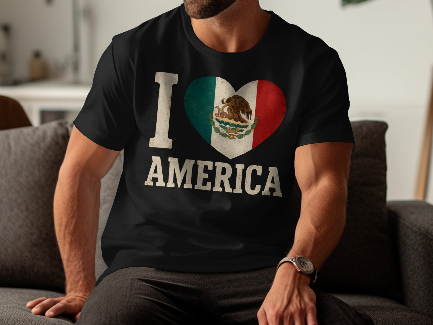 I Love America Mexican Heart Flag Graphic Shirt product