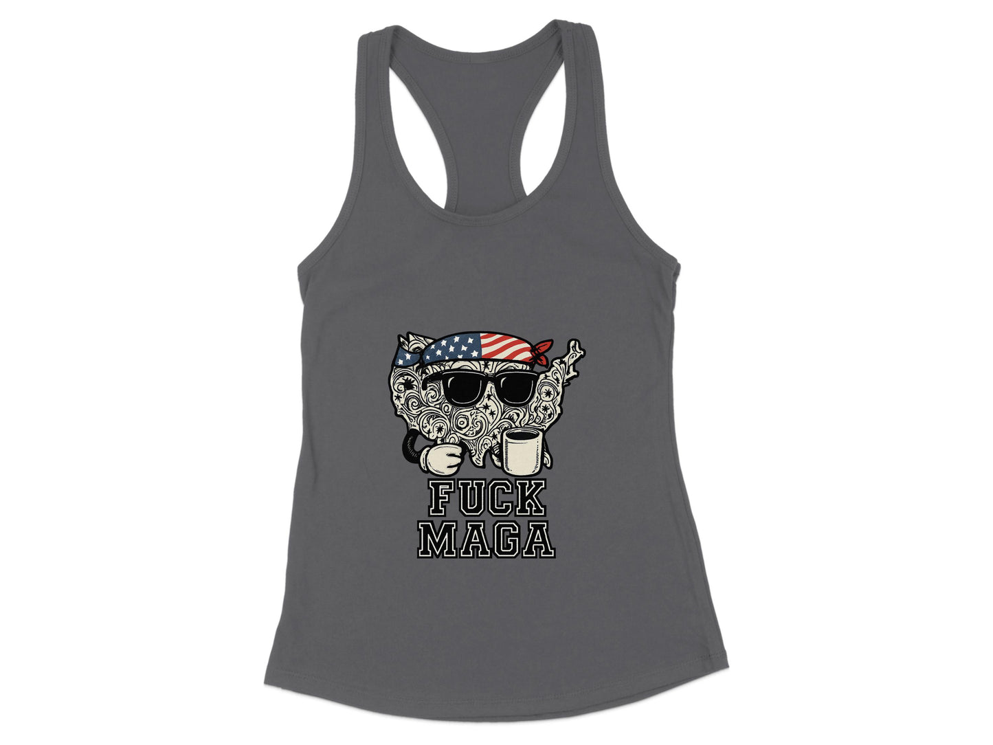 Patriotic Tattooed Bear Holding Mugs Design Tank Top product