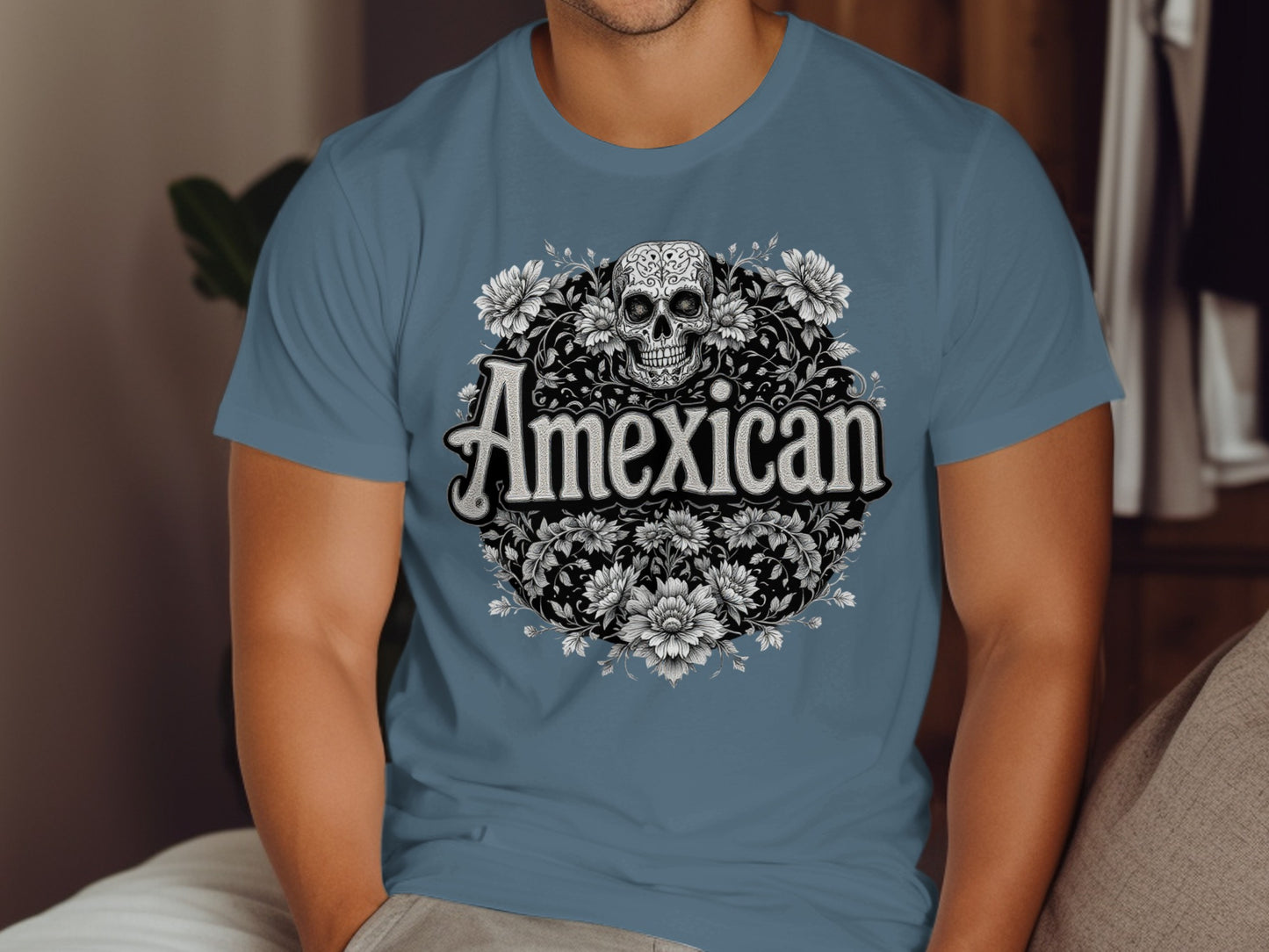 Detailed Skull Design Amexican T-shirt product