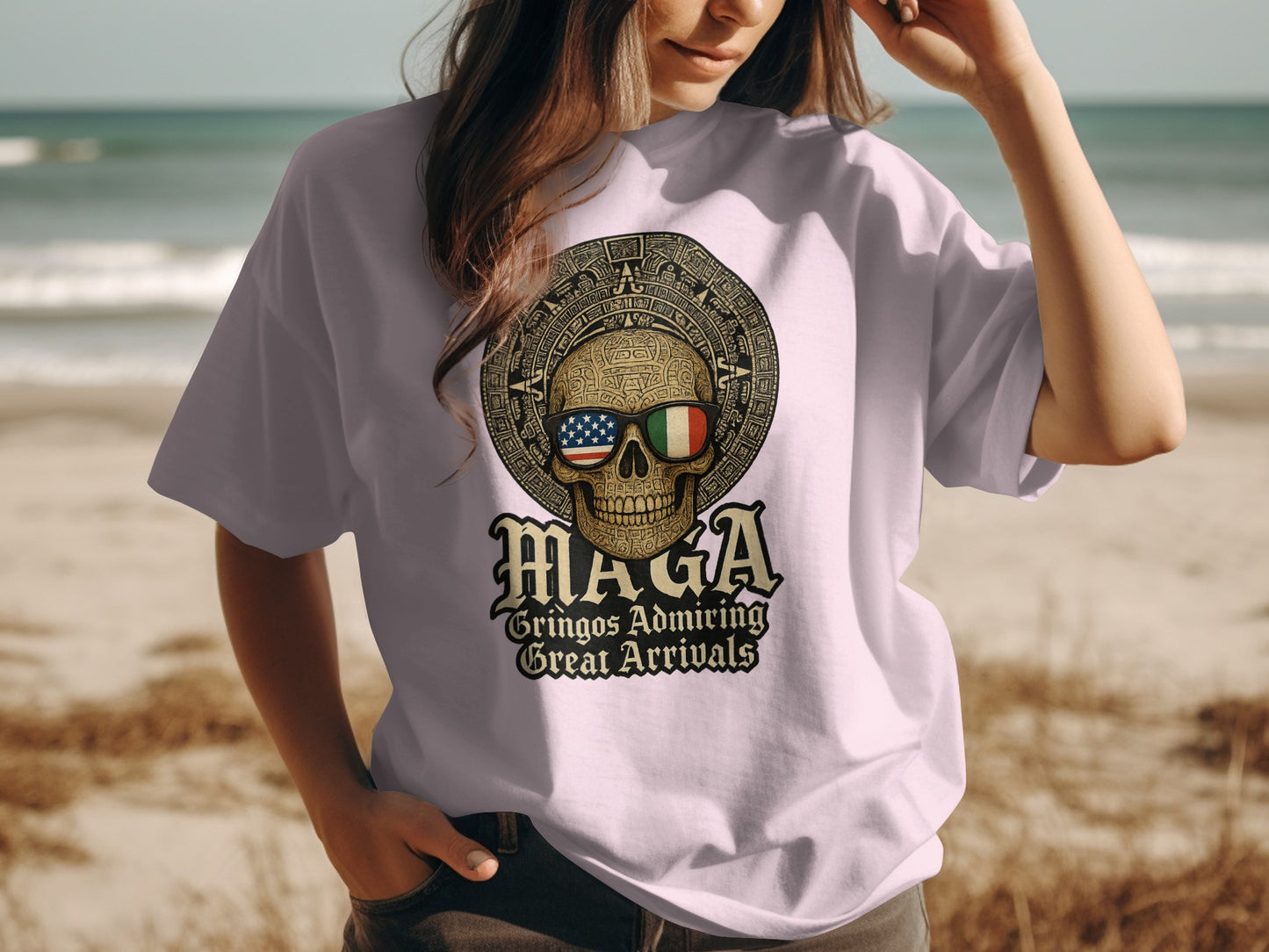 Patriotic Skull Art Design T-Shirt Fashion Product
