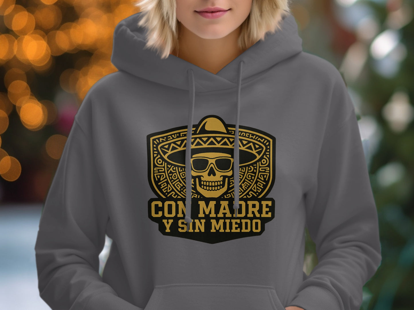 Con Madre Y Sin Miedo Skull Graphic Hoodie product