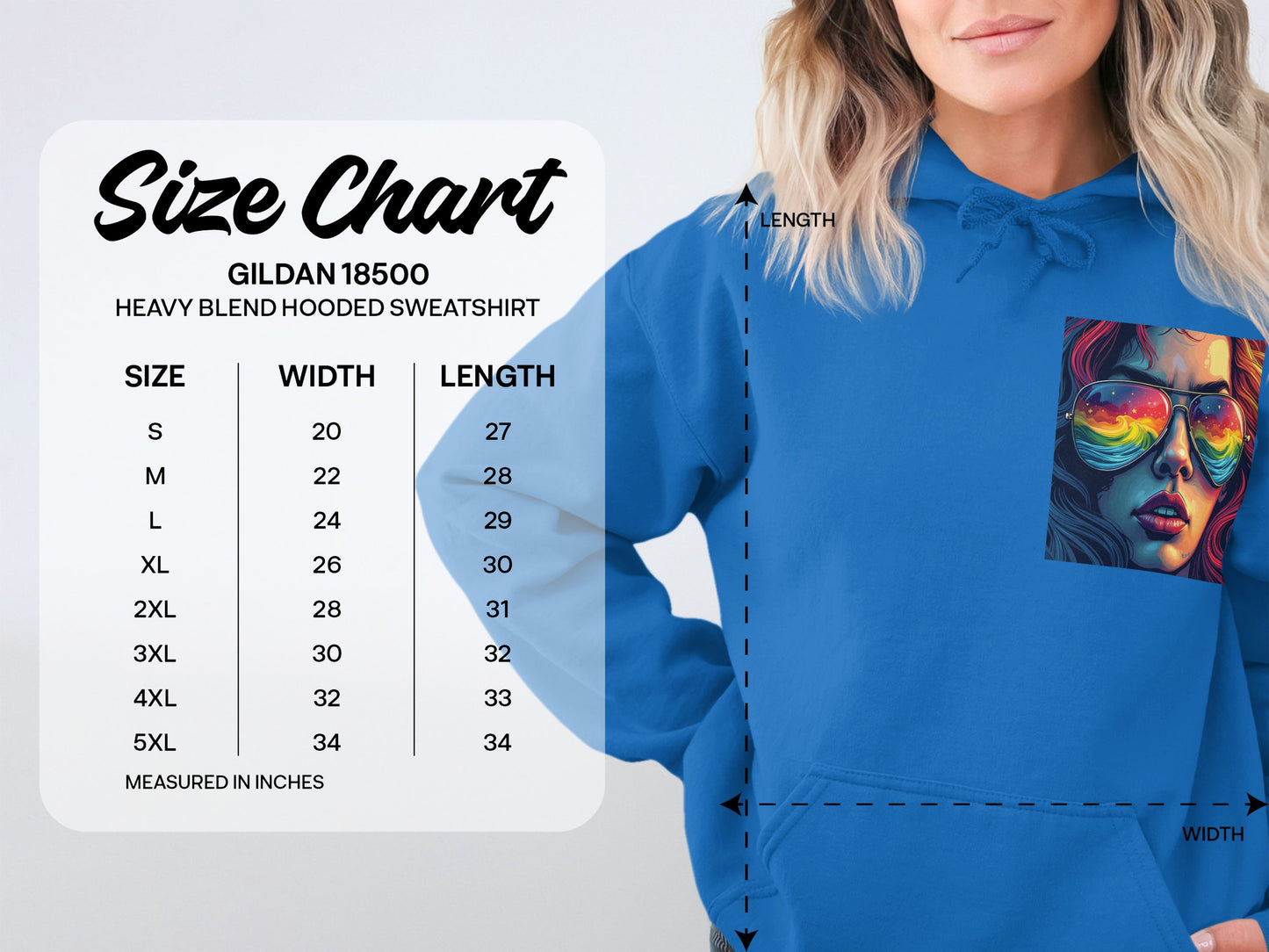 Vibrant Artwork Blue Heavy Blend Hooded Sweatshirt product type