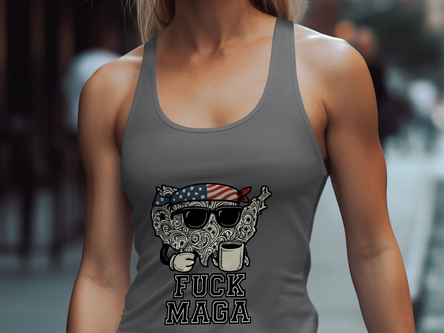 Patriotic Cartoon Statement Tank Top Product